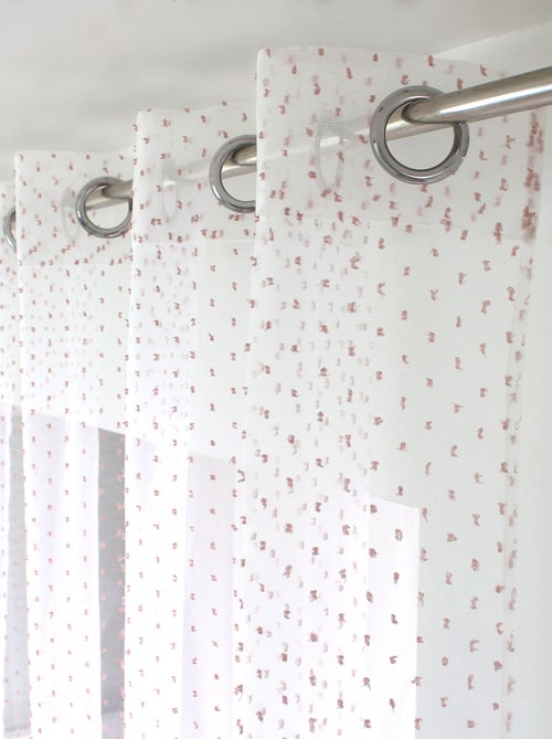 Visillo de organza con plumeti y ojales metálicos - Kiabi Visillo de organza con plumeti y ojales metálicos - Kiabi