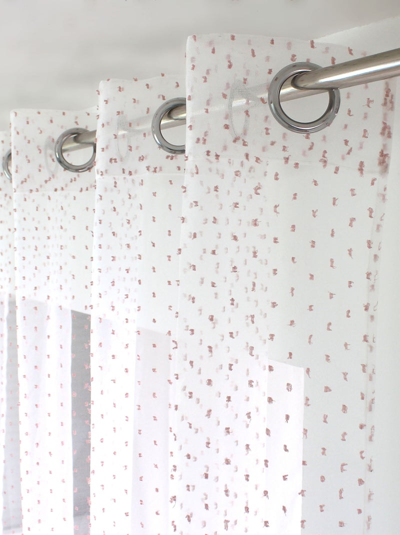 Visillo de organza con plumeti y ojales metálicos Rosa viejo - Kiabi