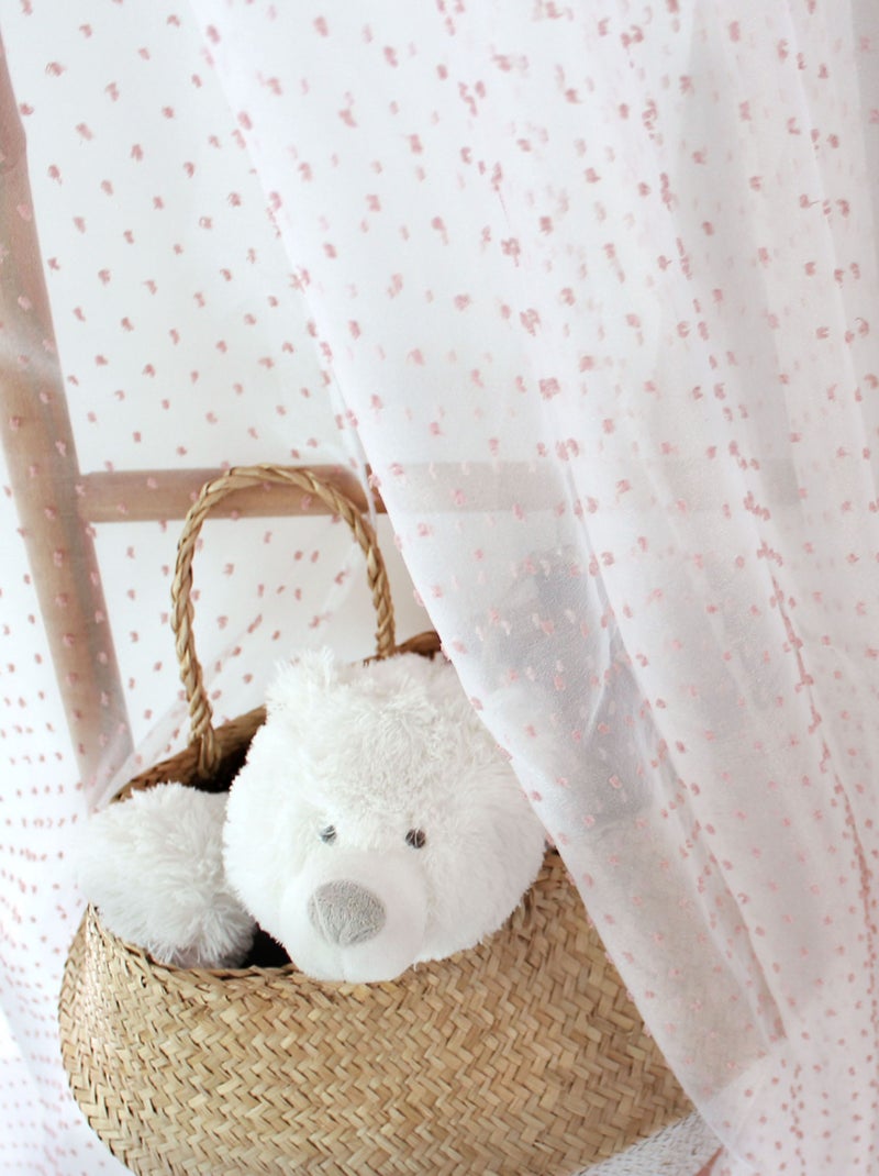 Visillo de organza con plumeti y ojales metálicos Rosa viejo - Kiabi