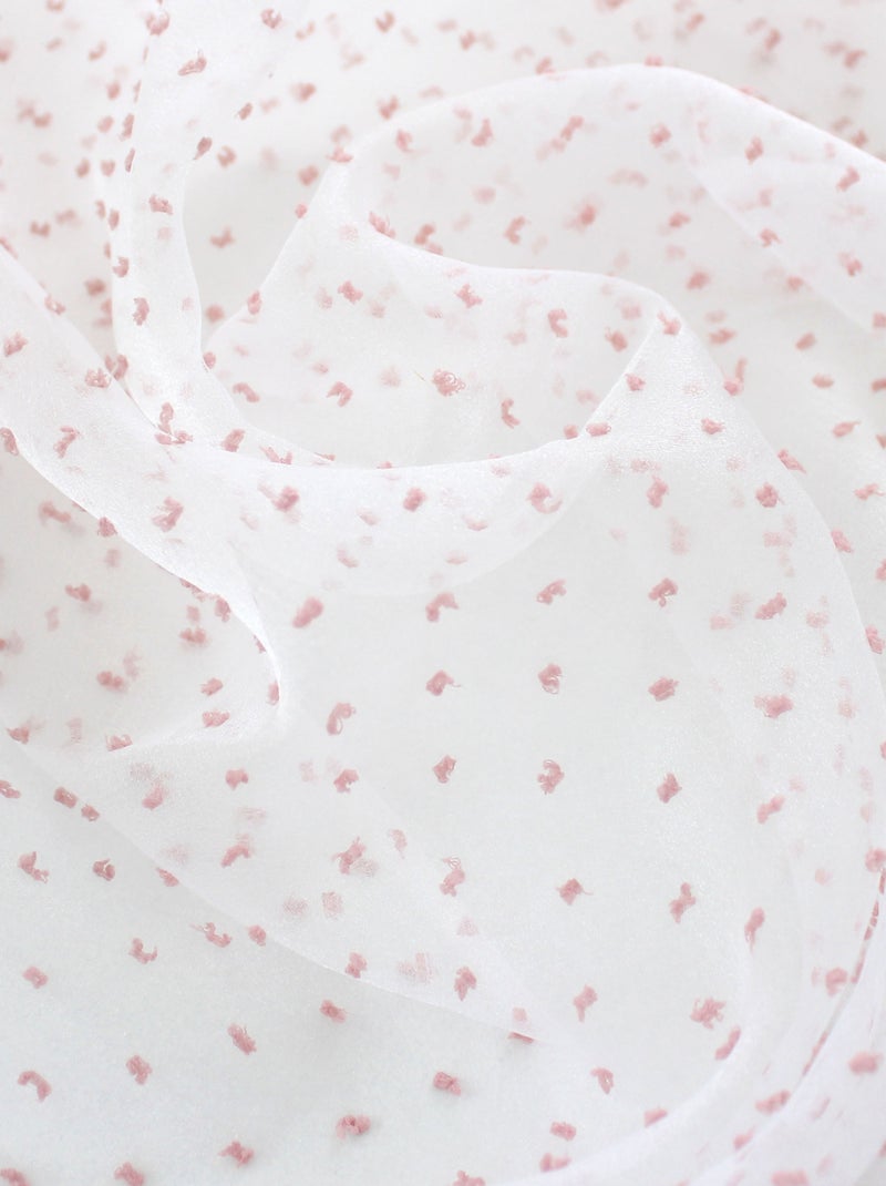 Visillo de organza con plumeti y ojales metálicos Rosa viejo - Kiabi