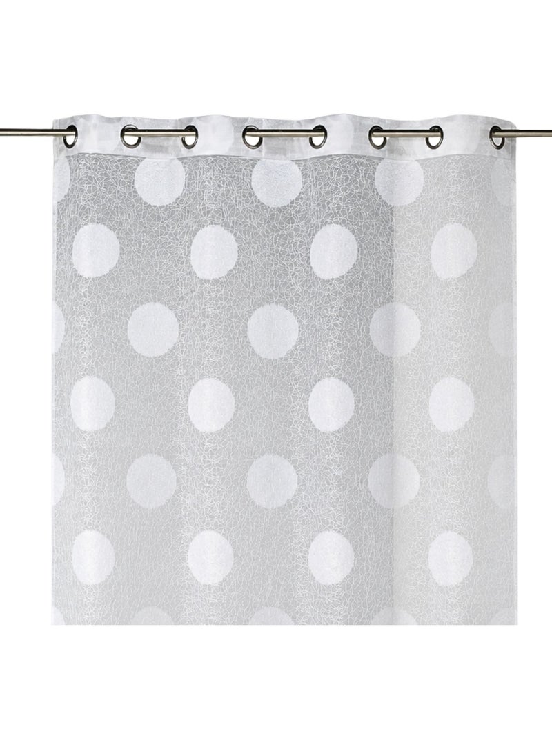 Visillo de organza jacquard bordado con grandes círculos Blanco - Kiabi