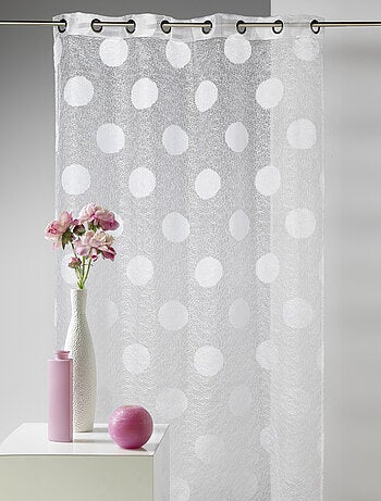 Visillo de organza jacquard bordado motivo redondo grande