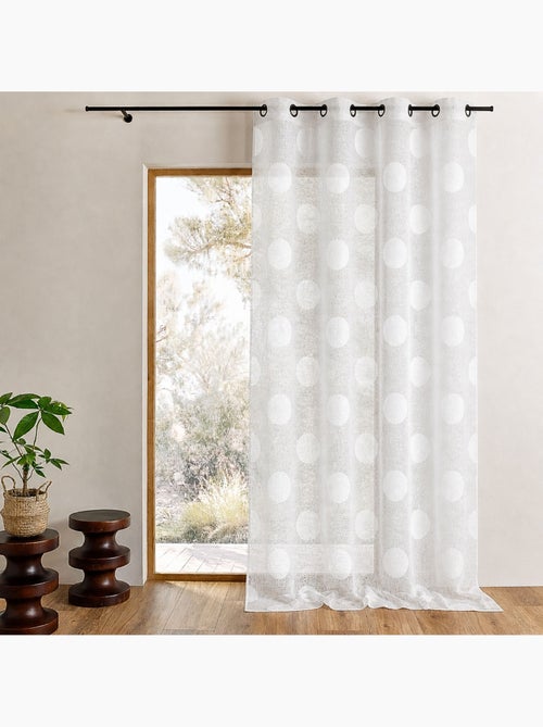 Visillo de organza jacquard bordado motivo redondo grande - Kiabi Visillo de organza jacquard bordado motivo redondo grande - Kiabi