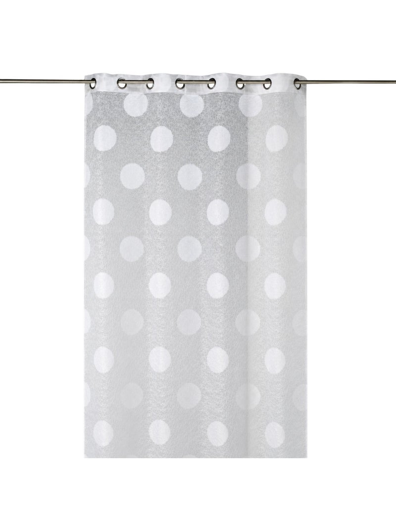 Visillo de organza jacquard bordado motivo redondo grande Blanco - Kiabi