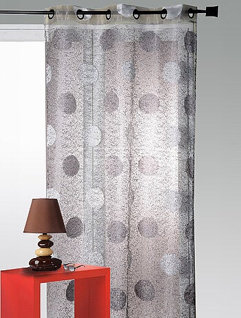 Visillo de organza jacquard bordado motivo redondo grande