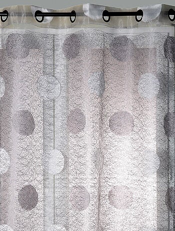 Visillo de organza jacquard bordado motivo redondo grande