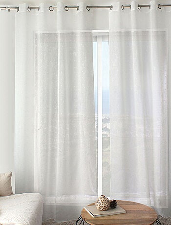 Visillo de plumeti con efecto lino y ojales metálicos