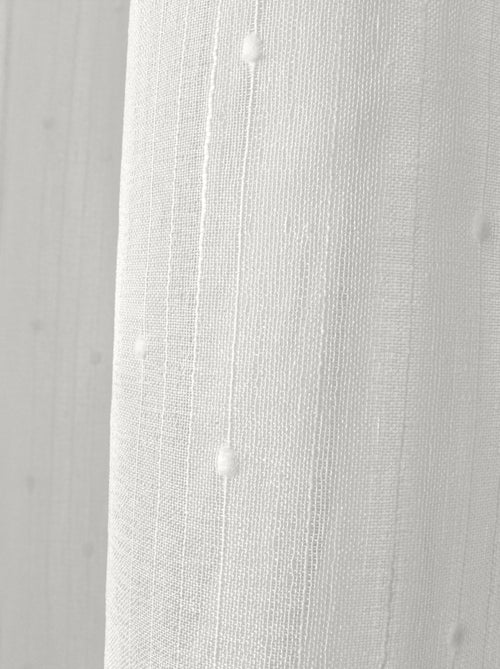 Visillo de plumeti con efecto lino y ojales metálicos - Kiabi Visillo de plumeti con efecto lino y ojales metálicos - Kiabi