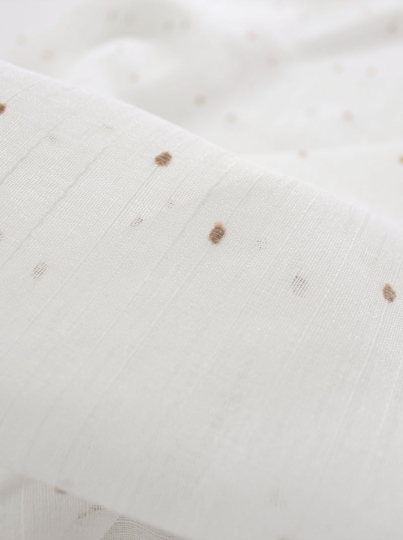 Visillo de plumeti con efecto lino y ojales metálicos Madera natural - Kiabi