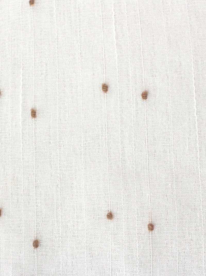 Visillo de plumeti con efecto lino y ojales metálicos Madera natural - Kiabi