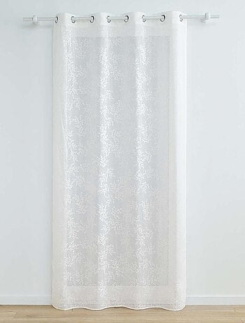 Visillo de tela tejida con efecto floral