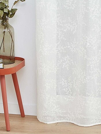 Visillo de tela tejida con efecto floral