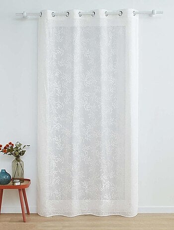 Visillo de tela tejida con efecto floral