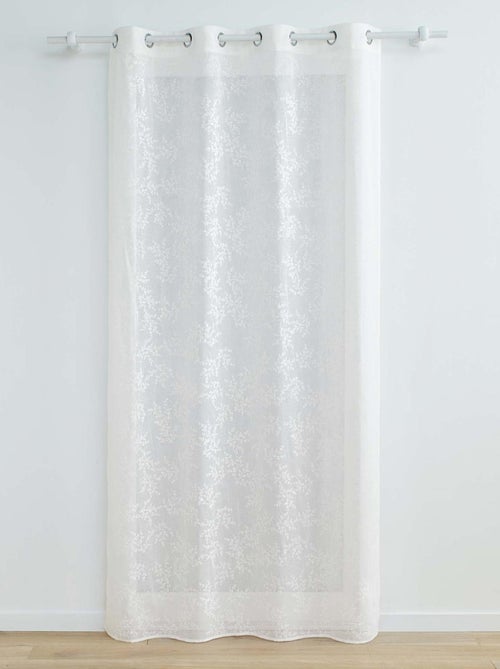 Visillo de tela tejida con efecto floral - Kiabi