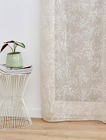 Visillo de tela tejida con efecto floral