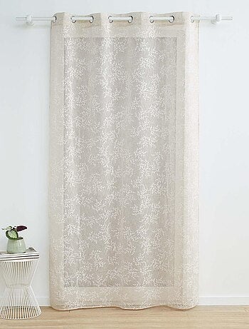 Visillo de tela tejida con efecto floral