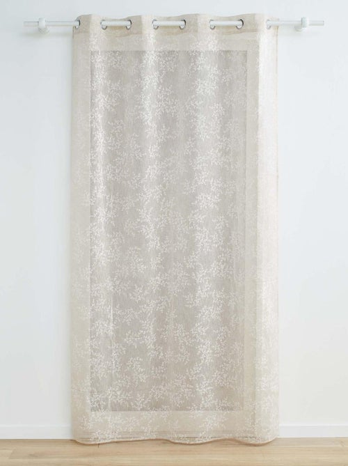 Visillo de tela tejida con efecto floral - Kiabi