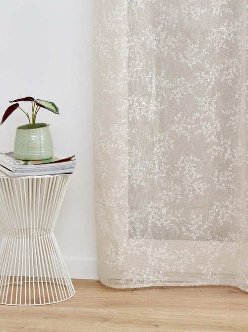 Visillo de tela tejida con efecto floral - Kiabi