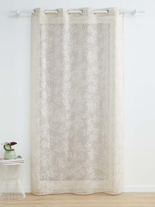 Visillo de tela tejida con efecto floral - Kiabi