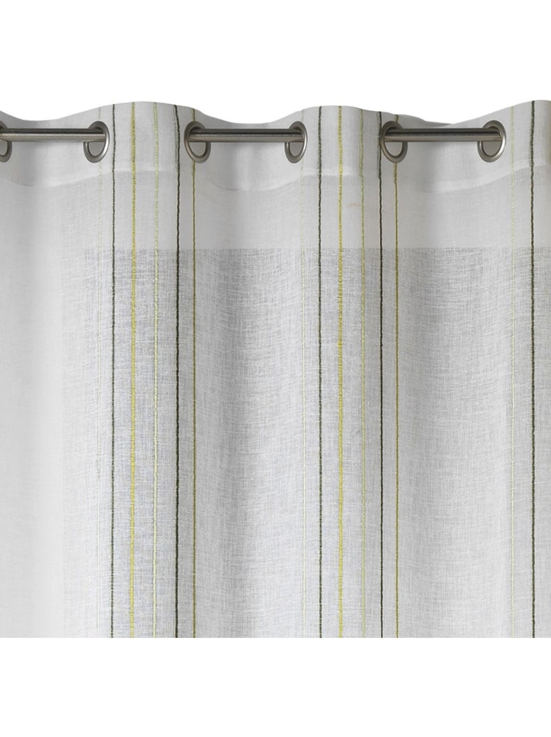 Visillo diseño en estameña con rayas verticales Verde tilo - Kiabi