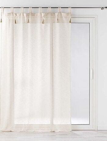 Visillo efecto lino con borlas