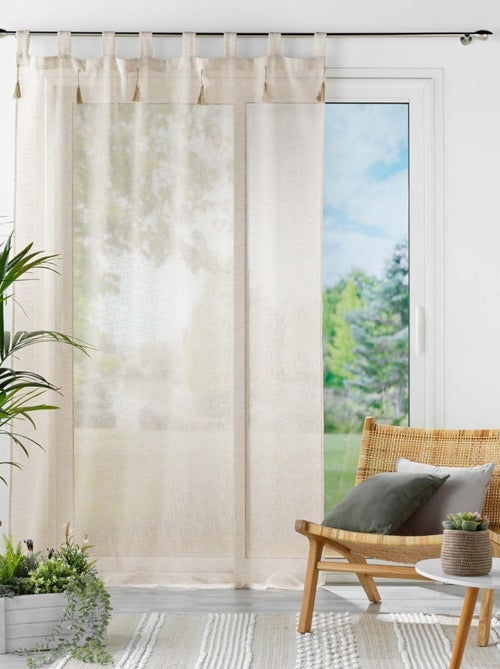 Visillo efecto lino con borlas - Kiabi