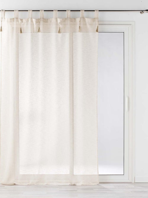 Visillo efecto lino con borlas - Kiabi