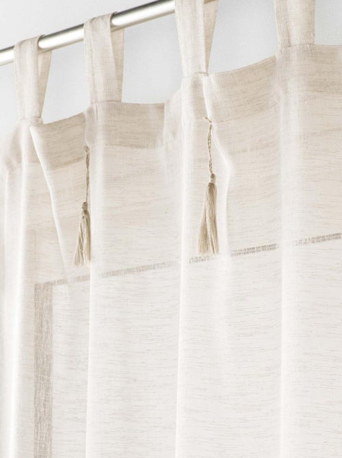 Visillo efecto lino con borlas - Kiabi