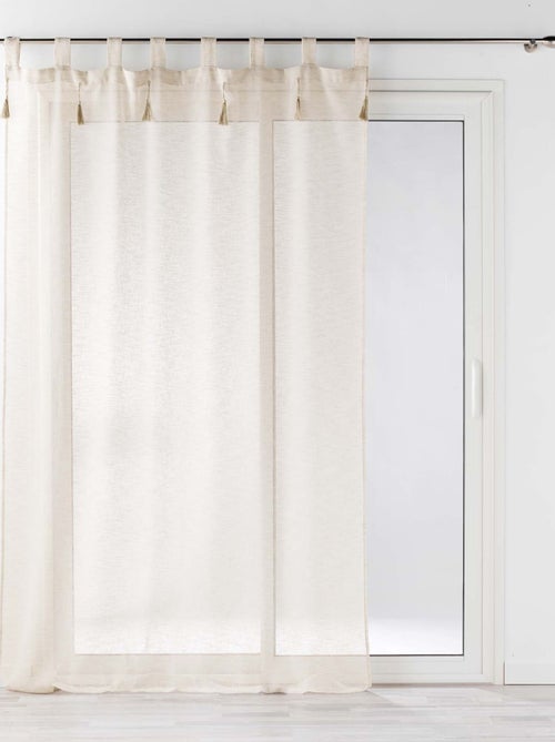Visillo efecto lino con borlas - Kiabi