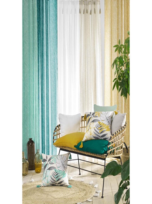 Visillo efecto lino con borlas - Kiabi