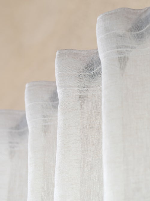 Visillo efecto lino con trabillas ocultas - Kiabi Visillo efecto lino con trabillas ocultas - Kiabi