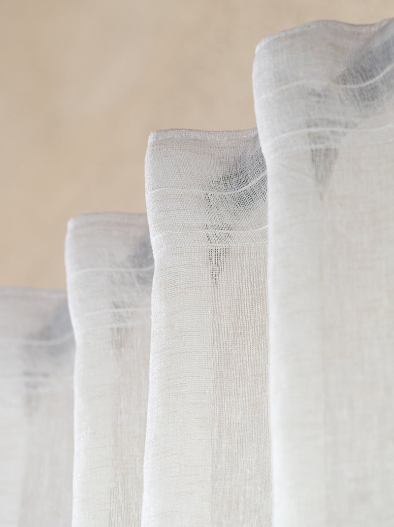 Visillo efecto lino con trabillas ocultas Blanco - Kiabi