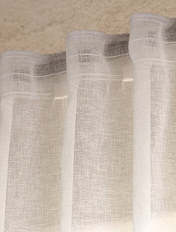 Visillo efecto lino con trabillas ocultas