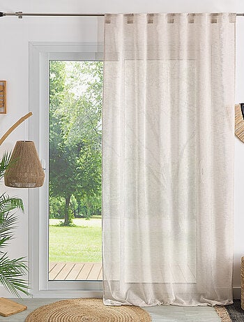 Visillo efecto lino con trabillas ocultas