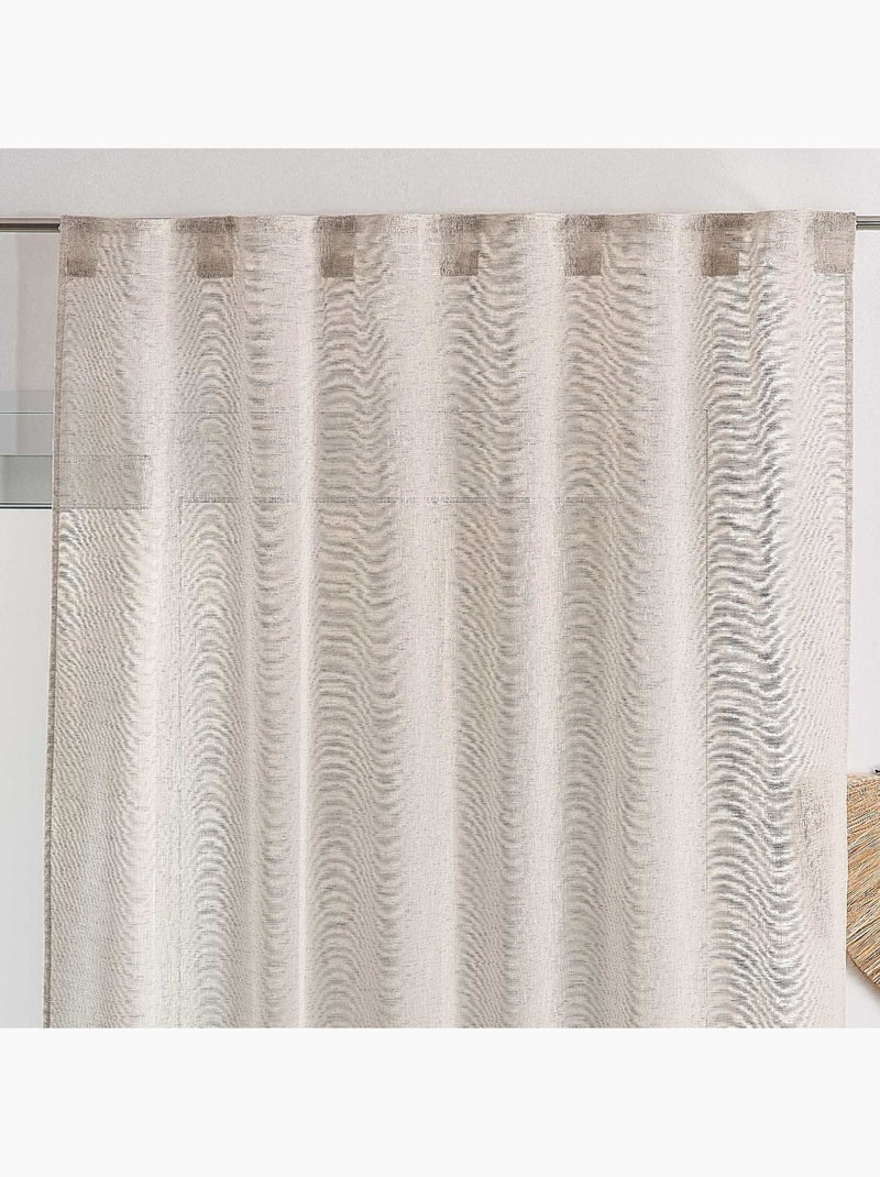Visillo efecto lino con trabillas ocultas Madera natural - Kiabi