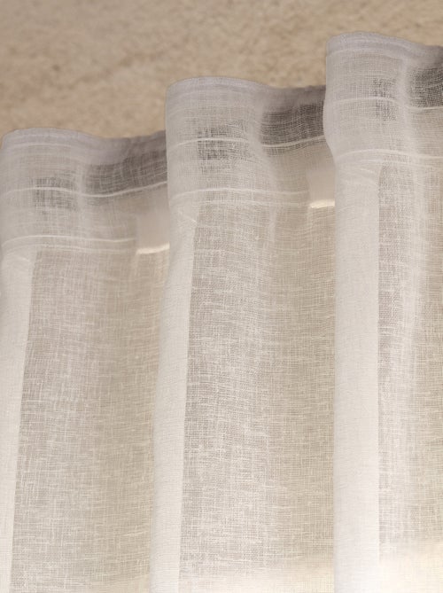 Visillo efecto lino con trabillas ocultas - Kiabi