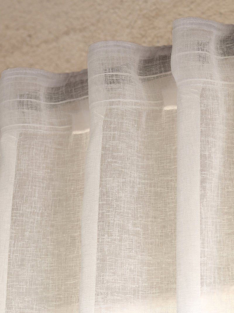 Visillo efecto lino con trabillas ocultas Madera natural - Kiabi