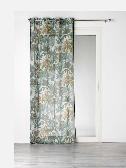 Visillo efecto lino estampado follaje - Kiabi