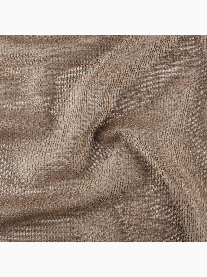 Visillo efecto red calado con ojales Taupe - Kiabi