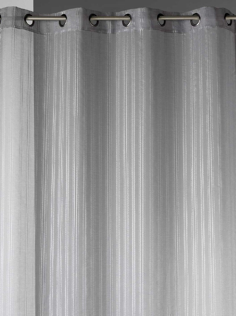 Visillo en Estameña a Rayas Fantasía Gris claro - Kiabi