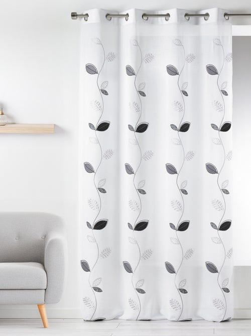 Visillo en Estameña Bordada Hoja Diseño - Kiabi Visillo en Estameña Bordada Hoja Diseño - Kiabi