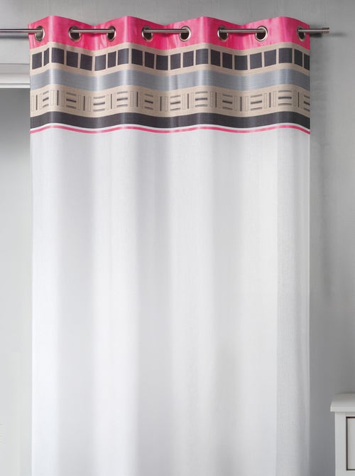 Visillo en estameña con paramento superior diseño - Kiabi