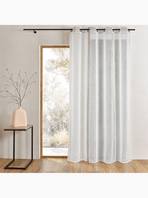 Visillo en estameña con rayas verticales anchas - Kiabi