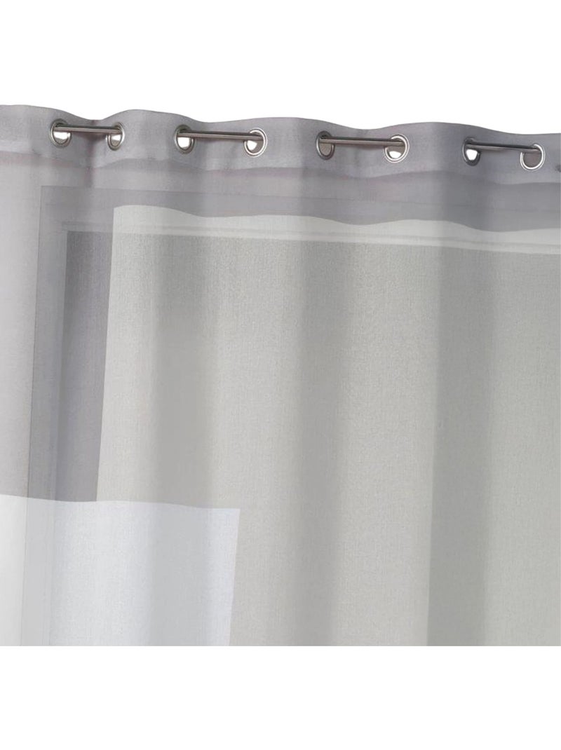 Visillo en estameña estampado con motivos gráficos Beige - Kiabi