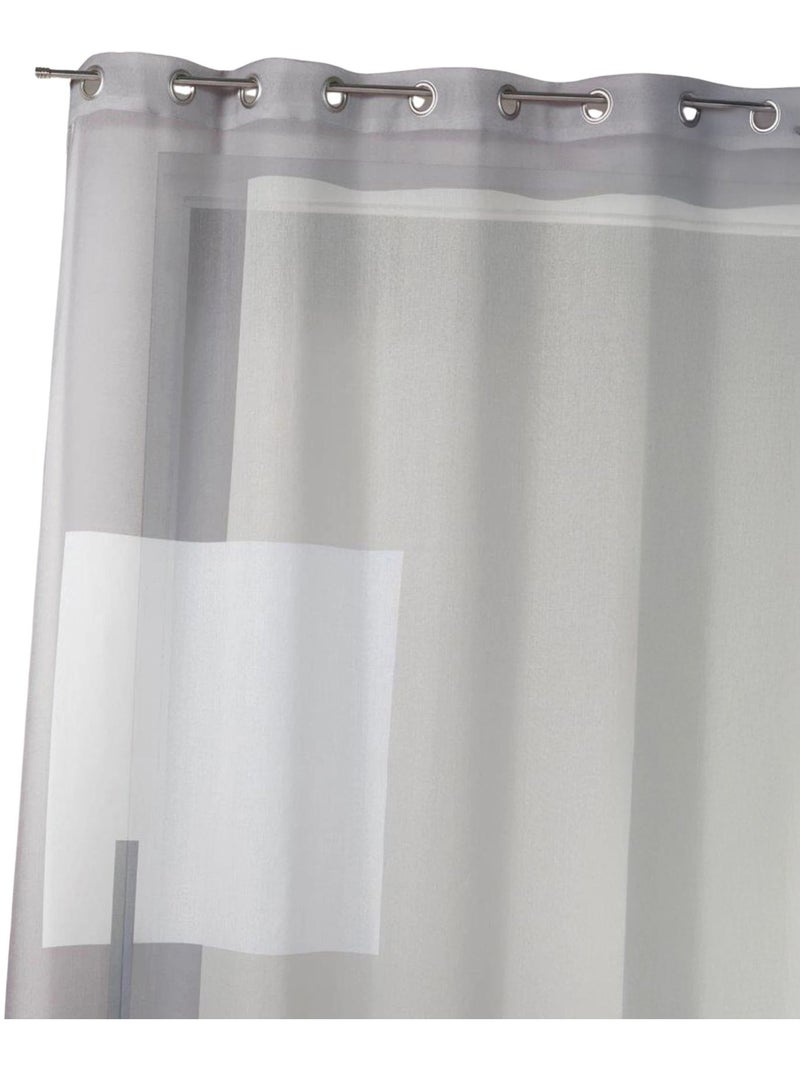 Visillo en estameña estampado con motivos gráficos Beige - Kiabi