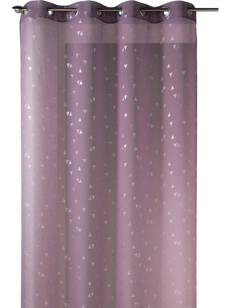 Visillo en Estameña Estampado Plateado Triángulo Malva chiaro - Kiabi
