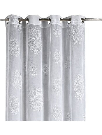 Visillo en Estameña Fantasía Estampado Plata