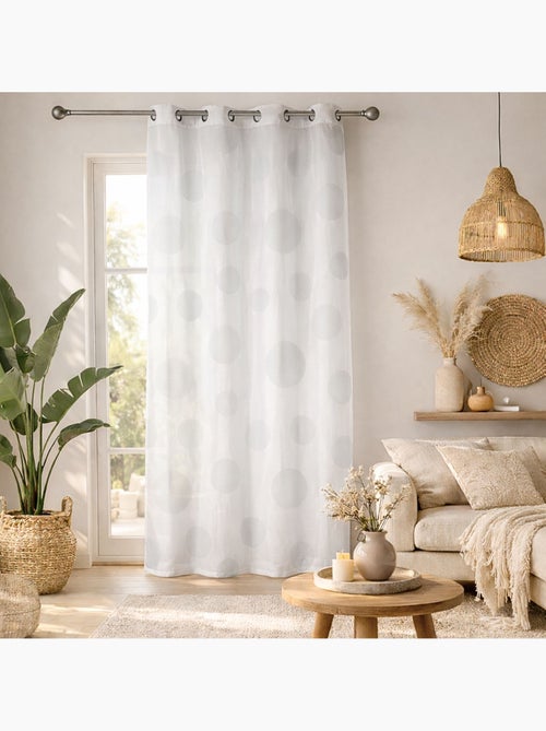 Visillo en Estameña Fantasía Estampado Plata - Kiabi