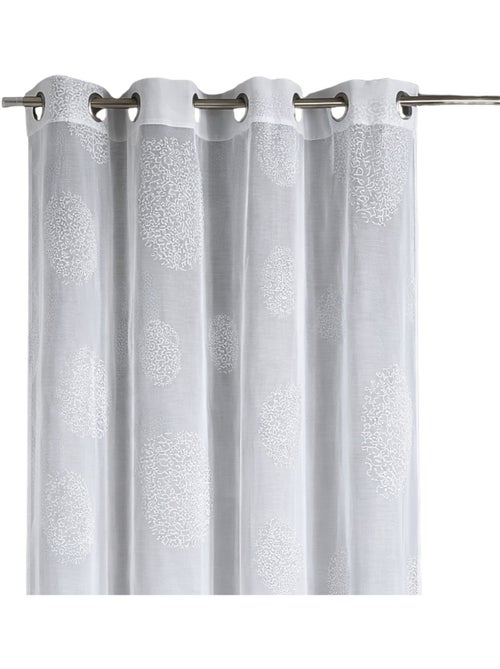 Visillo en Estameña Fantasía Estampado Plata - Kiabi