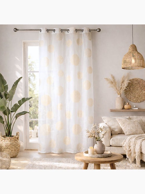 Visillo en Estameña Fantasía Estampado Plata - Kiabi